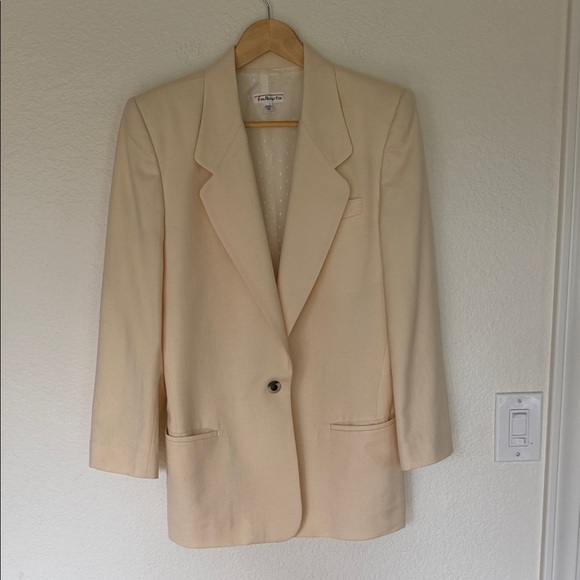 Talbots wool pant set blazer and trousers Cream Women's Jumpsuit - Picture 2 of 13